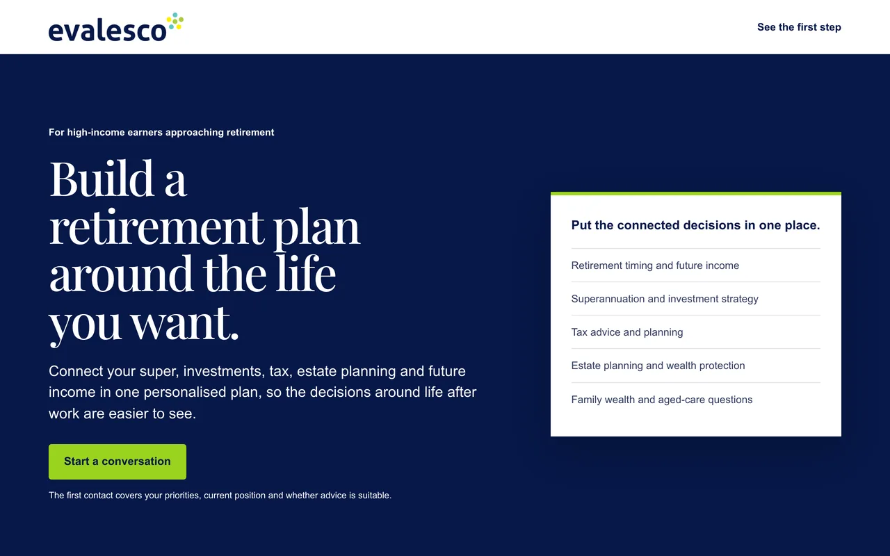 Landing page preview